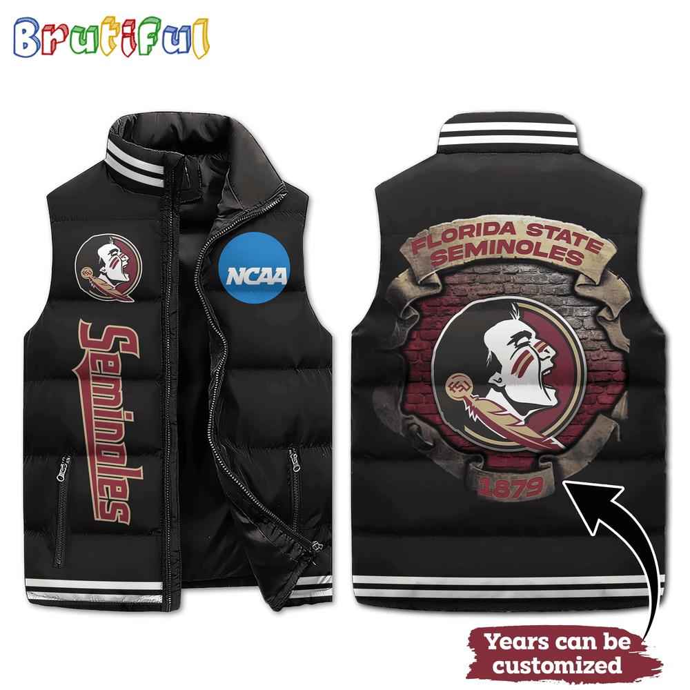 Sportswearmerch Florida State Seminoles NCAA Sleeveless Puffer Jacket For Fan