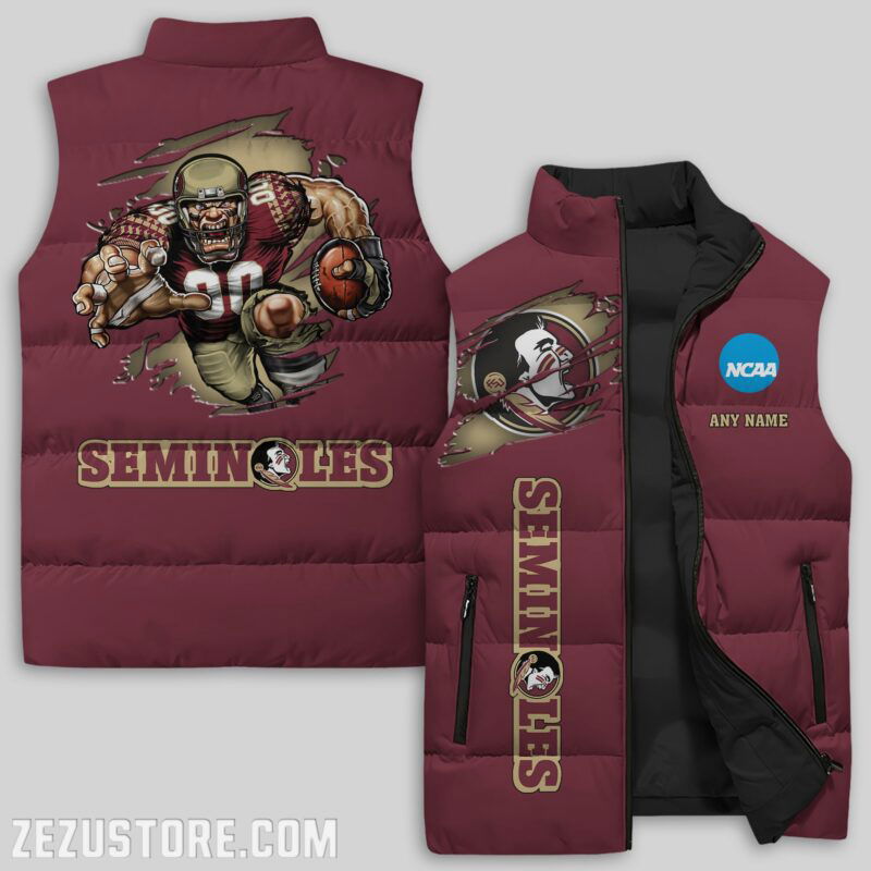 Sportswearmerch Florida State Seminoles NCAA Sleeveless Puffer Jacket For Fans