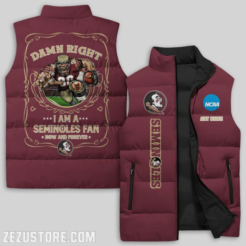 Sportswearmerch Florida State Seminoles NCAA Sleeveless Puffer Jacket For Fans