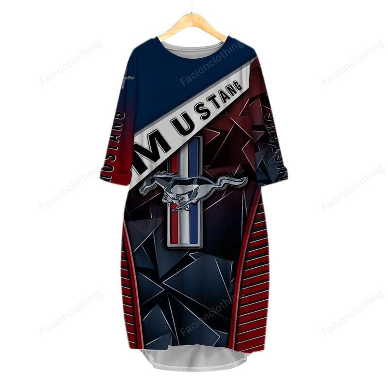 Sportswearmerch Ford Car Mustang Car Personalized Pocket Dress For Fan