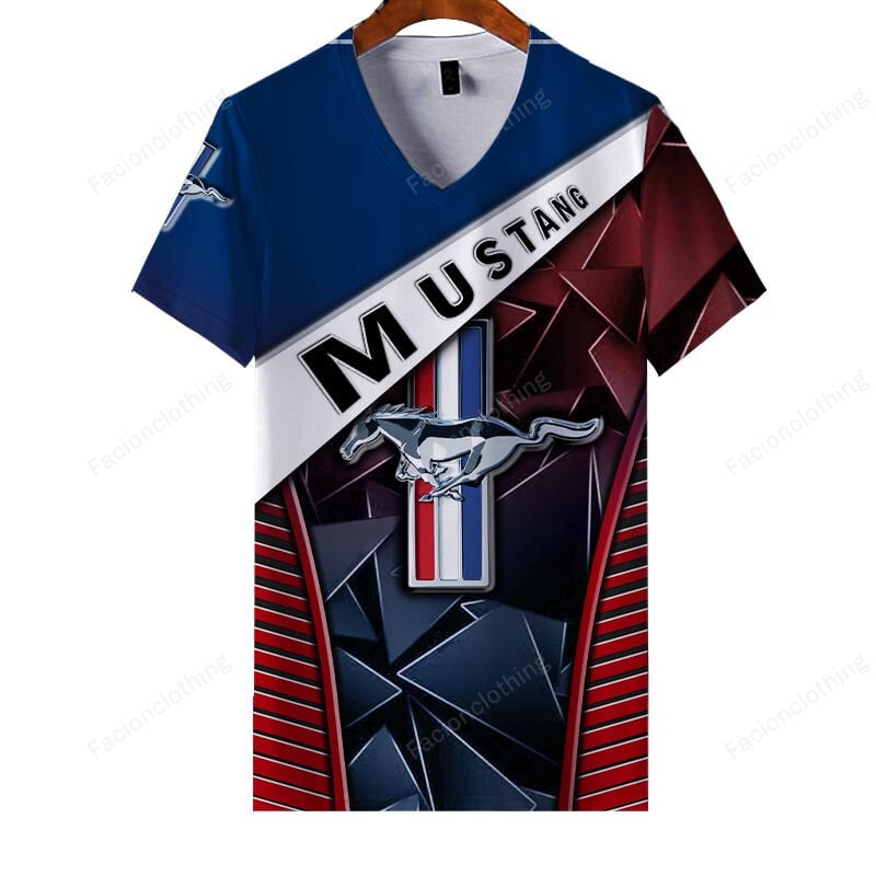 Sportswearmerch Ford Car Mustang Car Personalized V-neck Women T-shirt For Fan