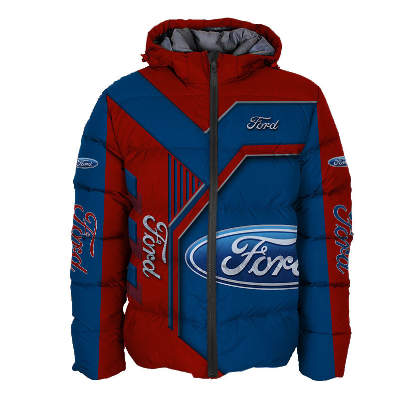 Sportswearmerch Ford Car Personalized Fashion Puffer Jacket For Fan