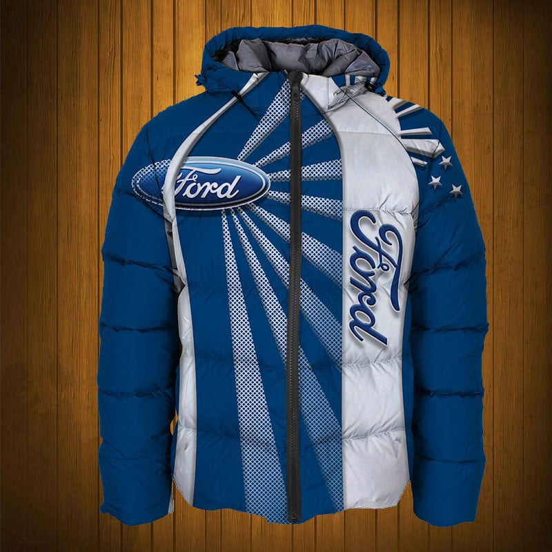 Sportswearmerch Ford Car Personalized Fashion Puffer Jacket For Fan