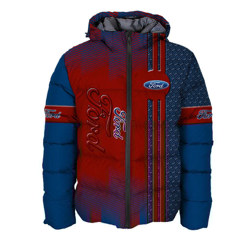 Sportswearmerch Ford Car Personalized Fashion Puffer Jacket For Fan