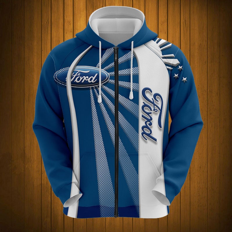 Sportswearmerch Ford Car Personalized Fashion Zip Hoodie For Fan
