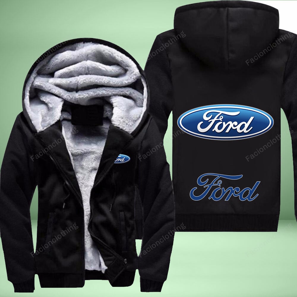Sportswearmerch Ford Car Personalized Fleece Zip Hoodie Jacket For Fan