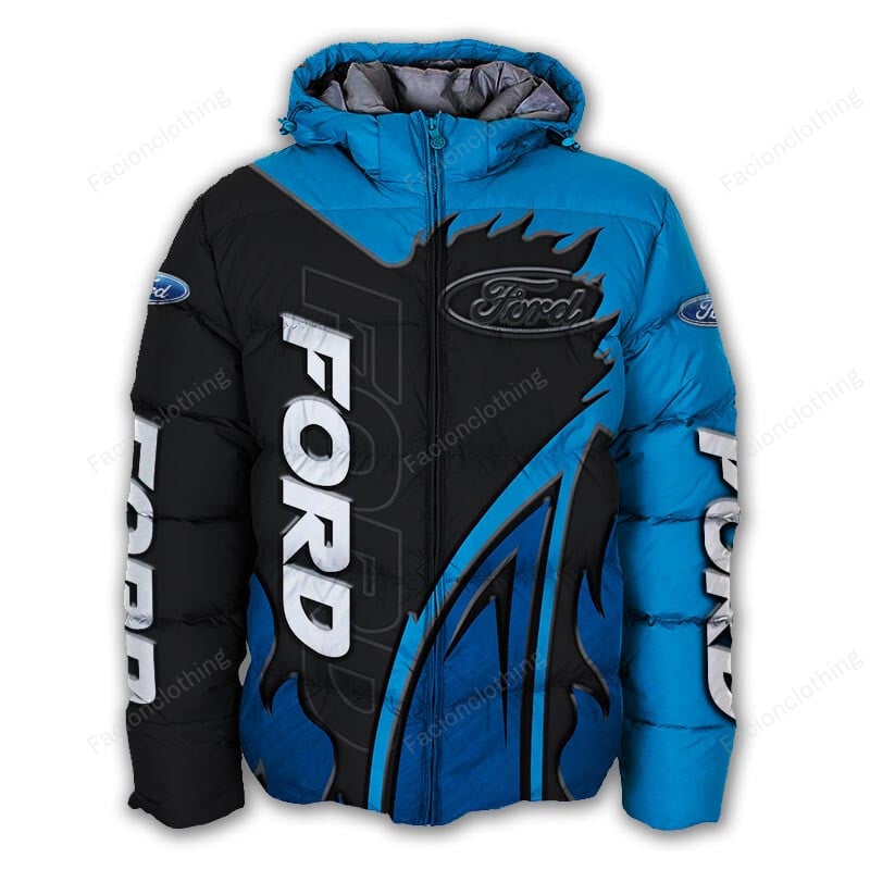 Sportswearmerch Ford Car Personalized Puffer Jacket For Fan