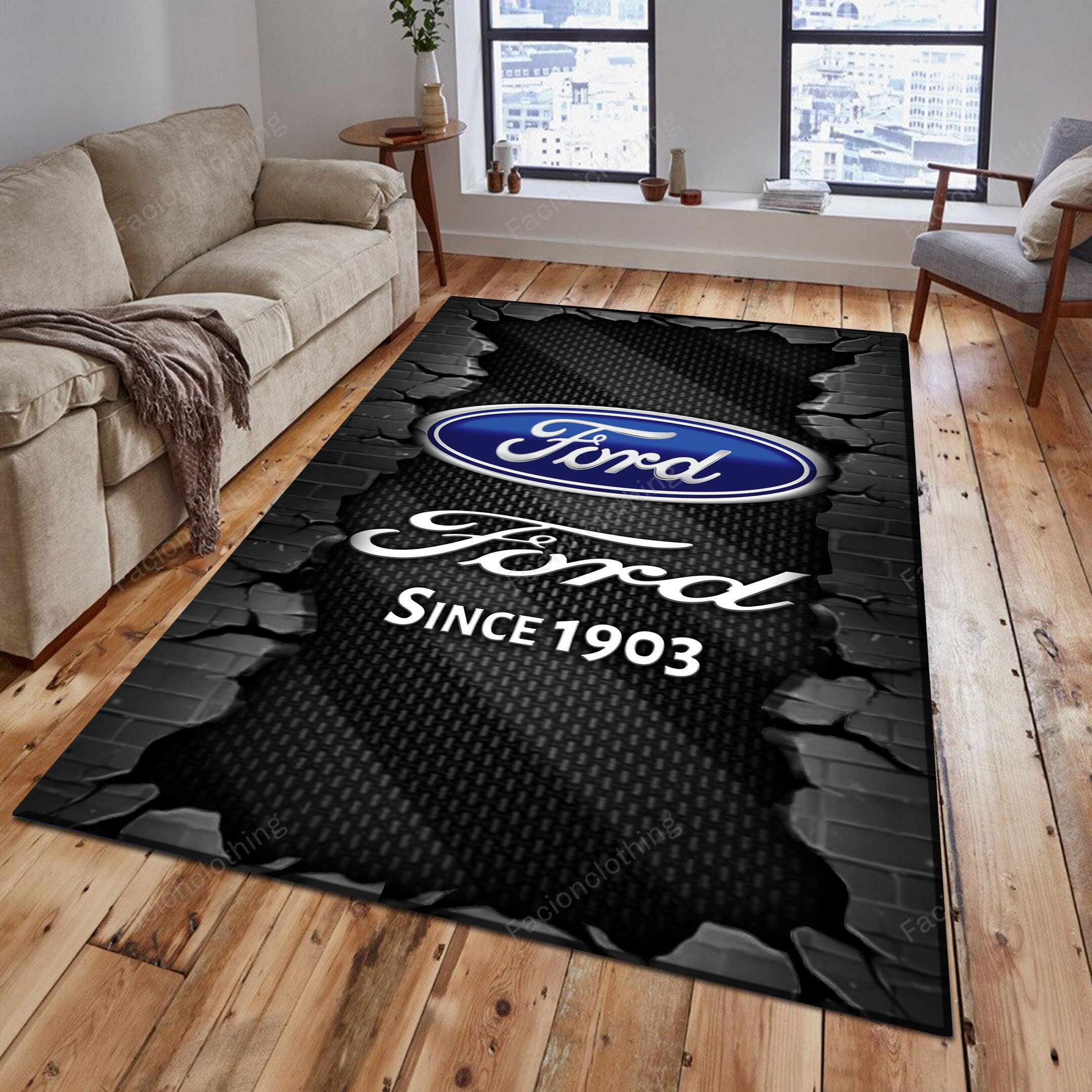 Sportswearmerch Ford Car Personalized Rug For Fan