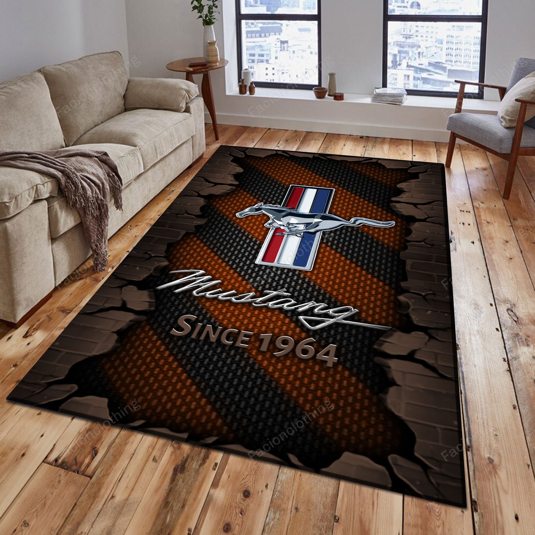 Sportswearmerch Ford-Mustang Car Personalized Rug For Fan