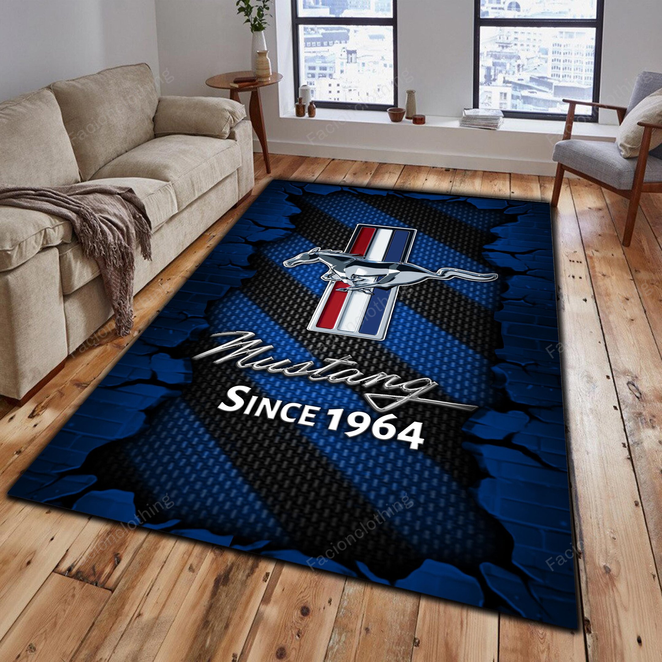Sportswearmerch Ford-Mustang Car Personalized Rug For Fan