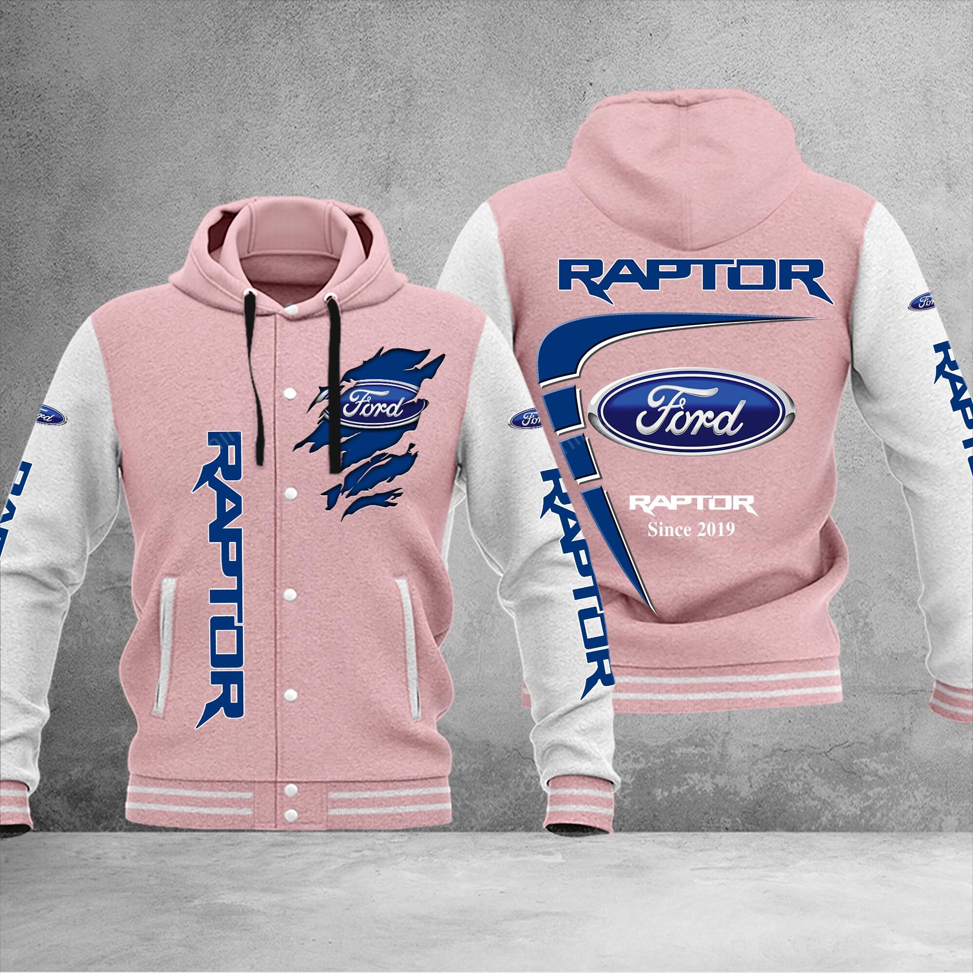 Sportswearmerch Ford Raptor Car Personalized Hooded Baseball Jacket For Fan