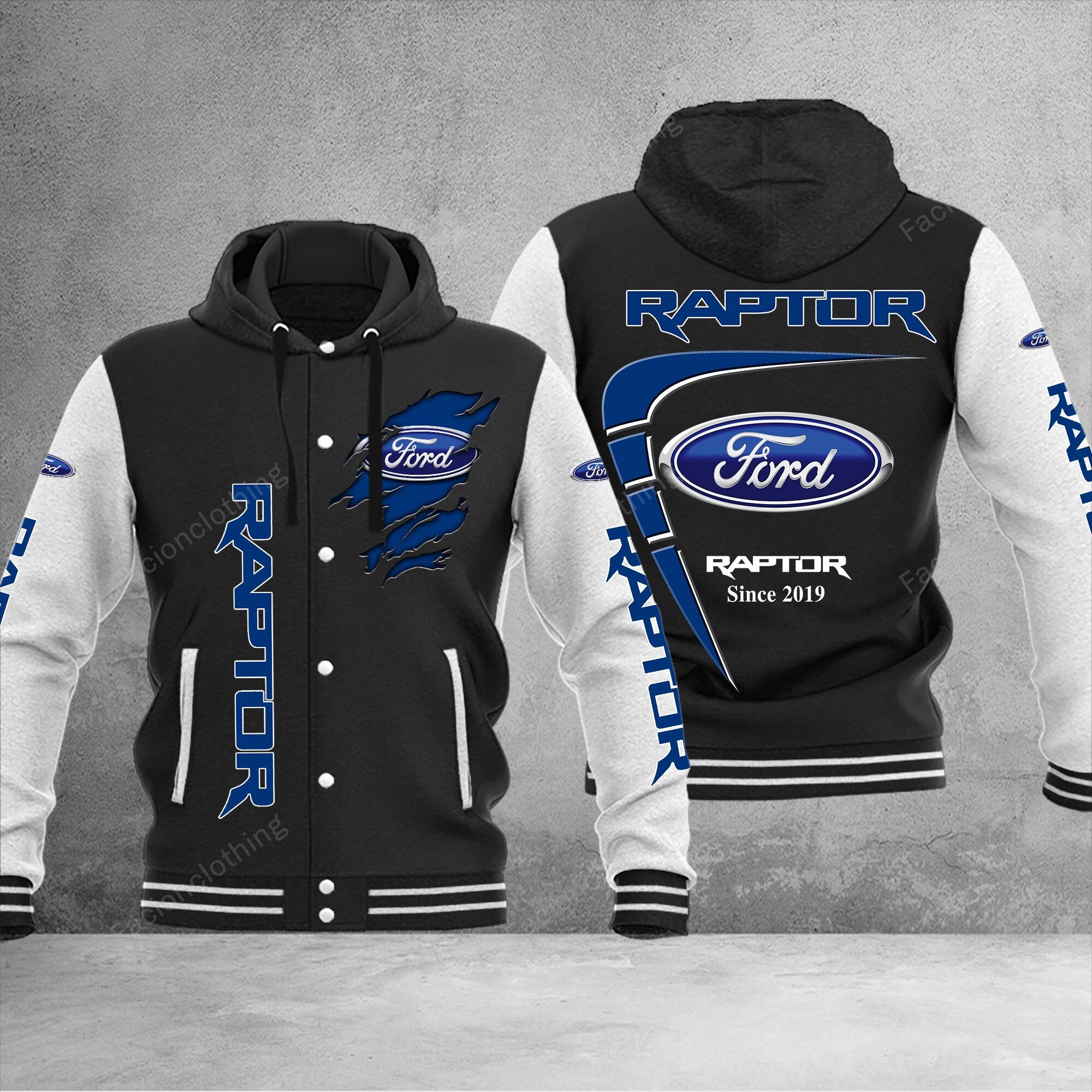 Sportswearmerch Ford Raptor Car Personalized Hooded Baseball Jacket For Fan
