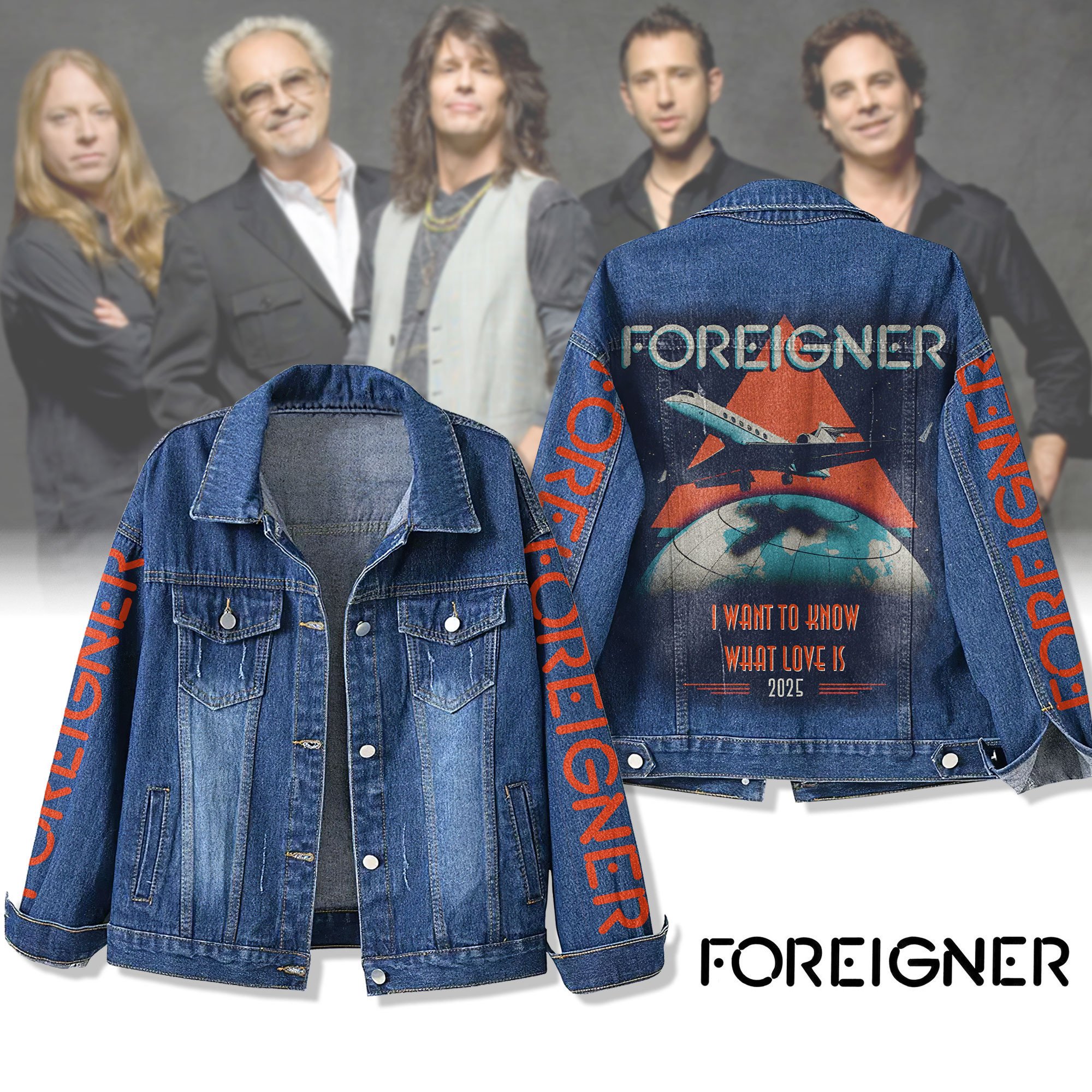 Sportswearmerch Foreigner Denim Jacket Gift For Fans