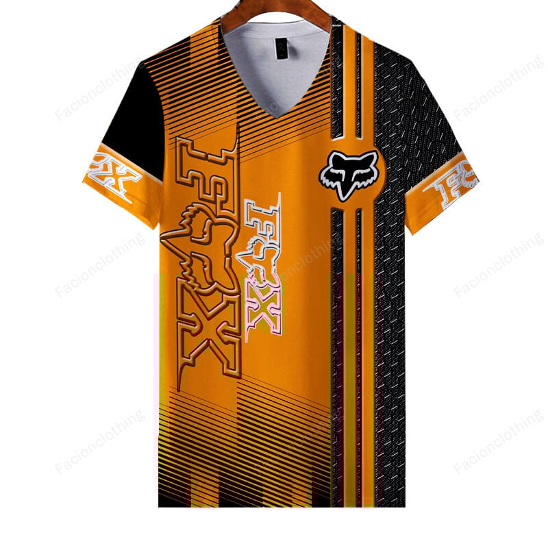 Sportswearmerch Fox Racing Motorcycle Personalized Fashion V-neck Women T-shirt For Fan