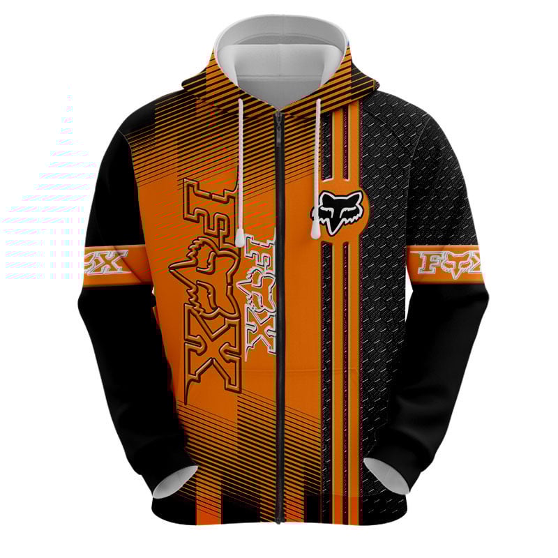 Sportswearmerch Fox Racing Motorcycle Personalized Fashion Zip Hoodie For Fan