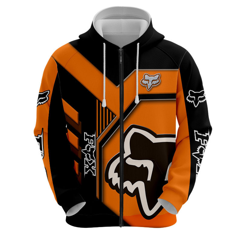 Sportswearmerch Fox Racing Motorcycle Personalized Fashion Zip Hoodie For Fan