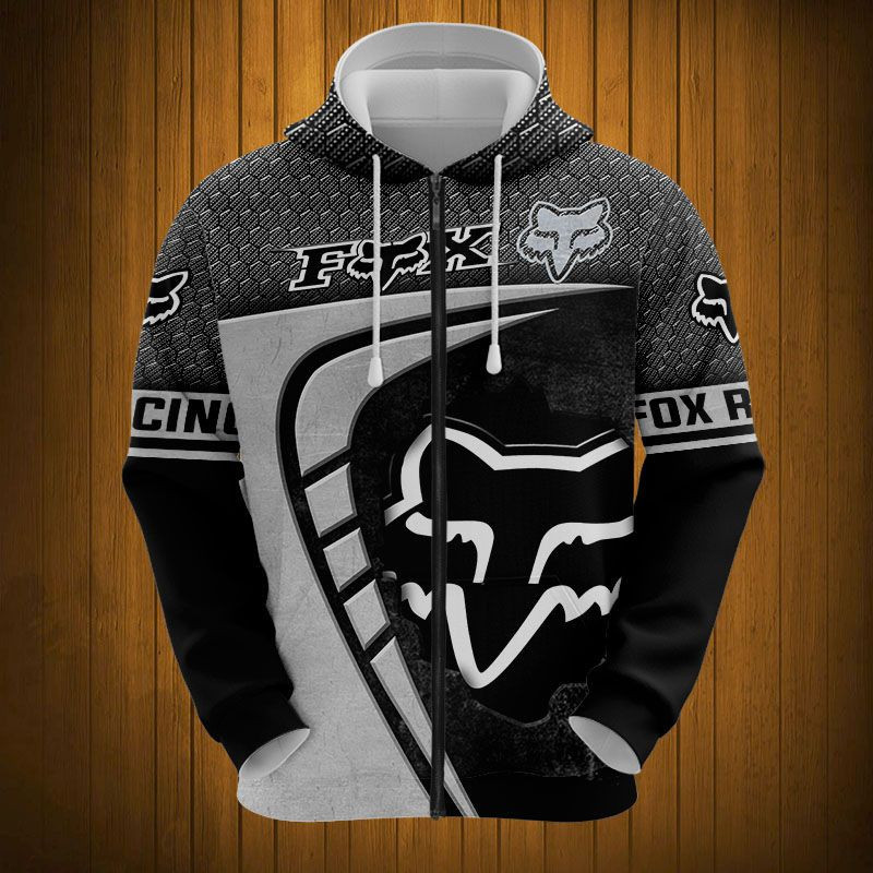 Sportswearmerch Fox Racing Motorcycle Personalized Fashion Zip Hoodie For Fan