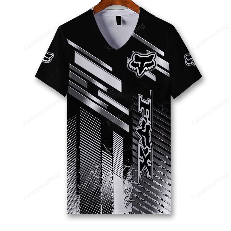 Sportswearmerch Fox Racing Motorcycle Personalized V-neck Women T-shirt For Fan