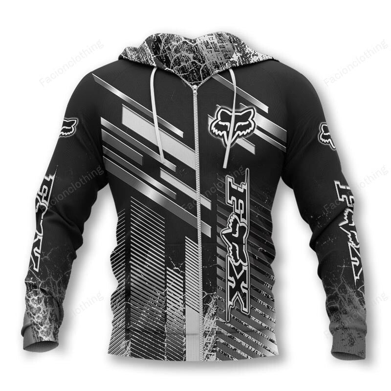Sportswearmerch Fox Racing Motorcycle Personalized Zip Hoodie For Fan