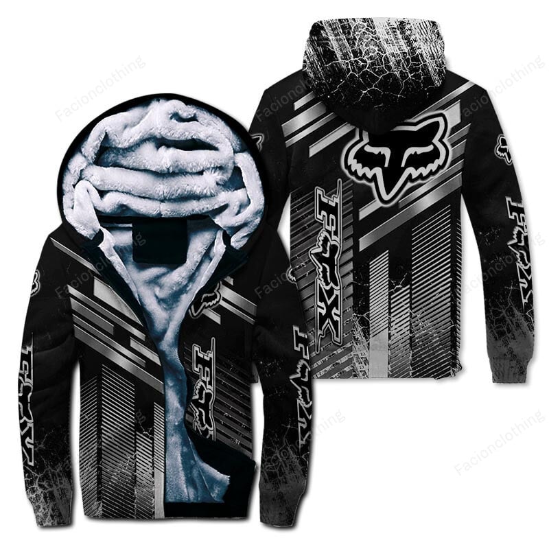 Sportswearmerch Fox Racing Motorcycle Personalized Zip Hoodie Velvet Hoodie For Fan
