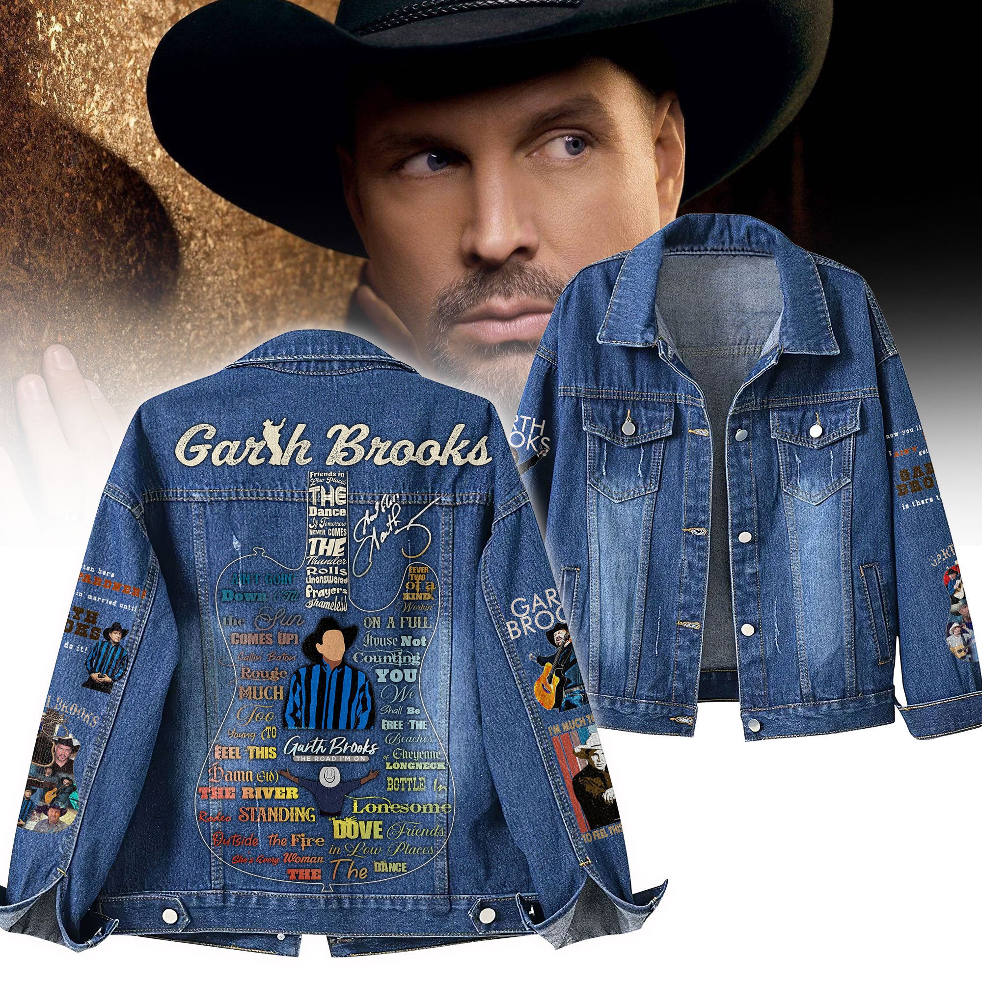 Sportswearmerch Garth Brooks Denim Jacket Gift For Fans