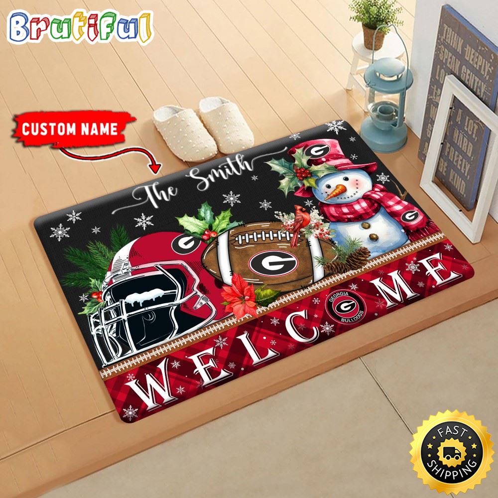 Sportswearmerch Georgia Bulldogs NCAA Christmas Doormat For Fan