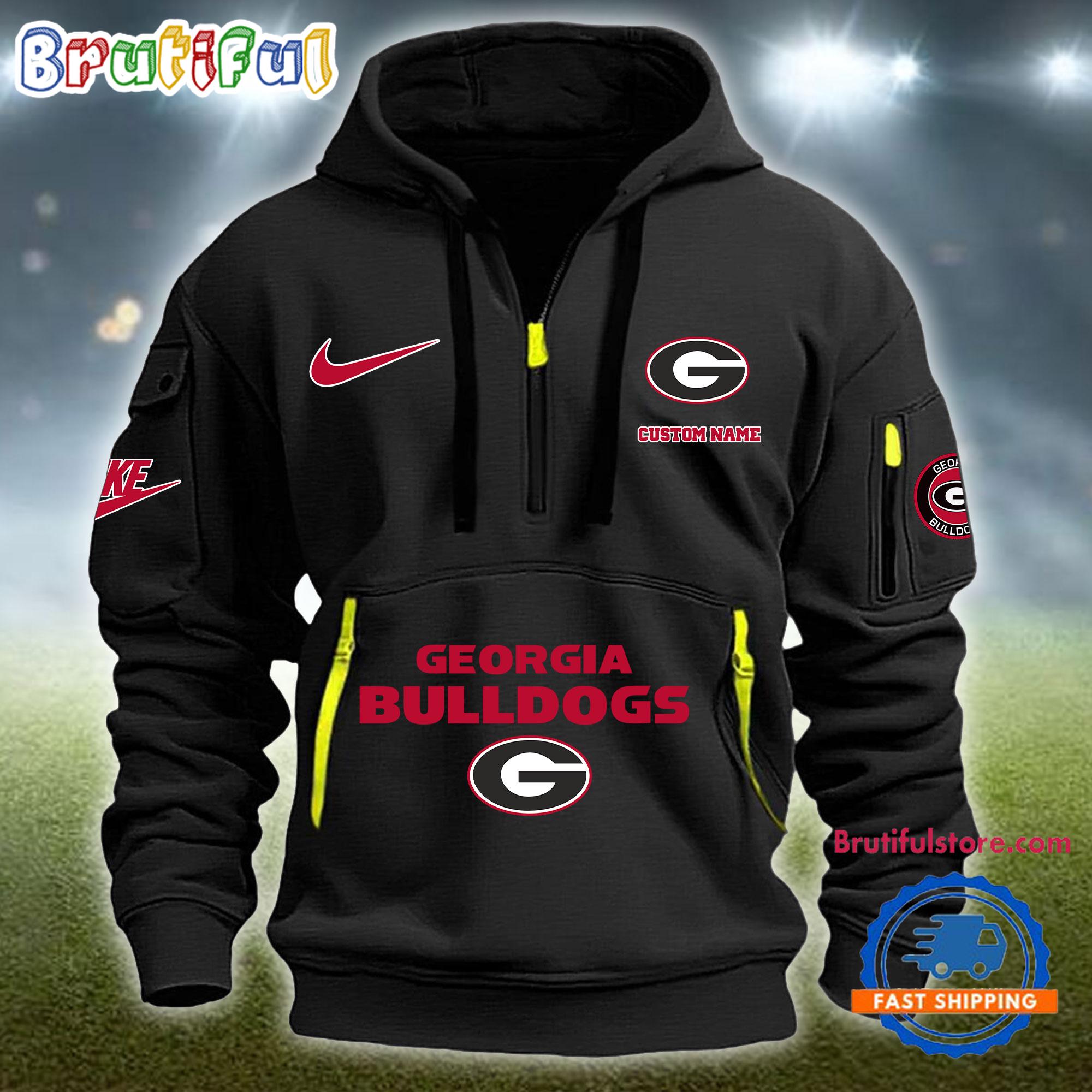 Sportswearmerch Georgia Bulldogs NCAA Half Zip Hoodie For Fan