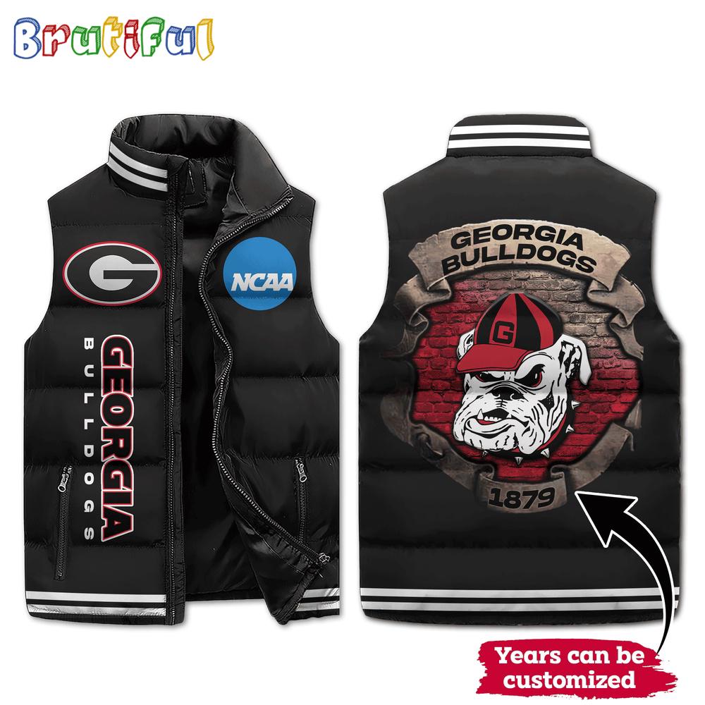 Sportswearmerch Georgia Bulldogs NCAA Sleeveless Puffer Jacket For Fan