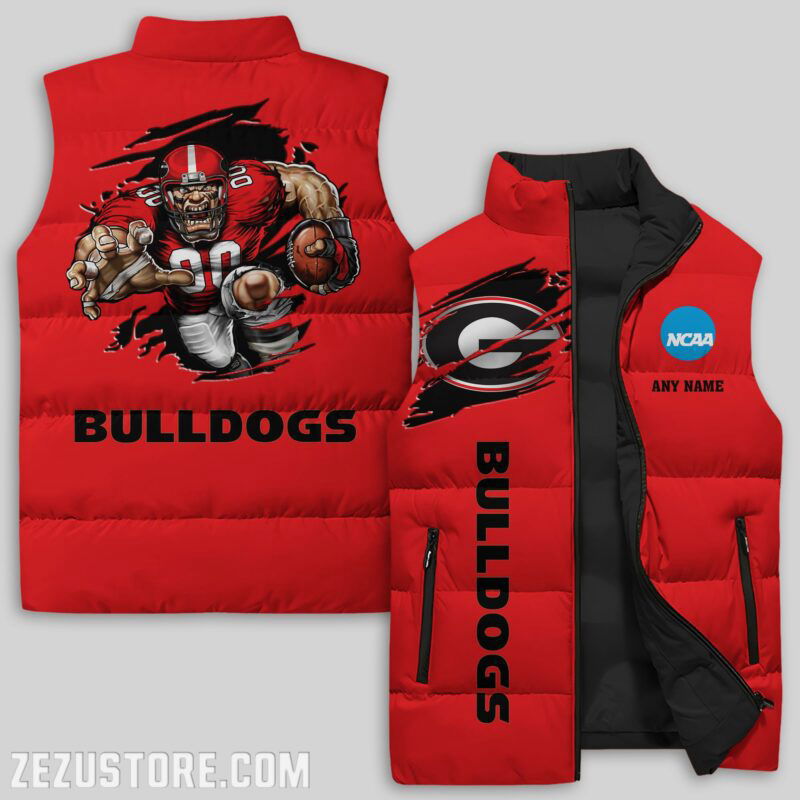 Sportswearmerch Georgia Bulldogs NCAA Sleeveless Puffer Jacket For Fans
