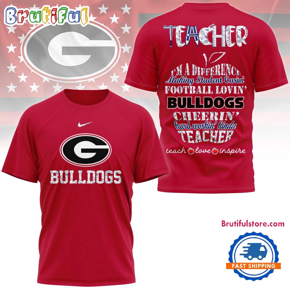 Sportswearmerch Georgia Bulldogs NCAA Teacher Teach Love Inspire T-Shirt For Fan