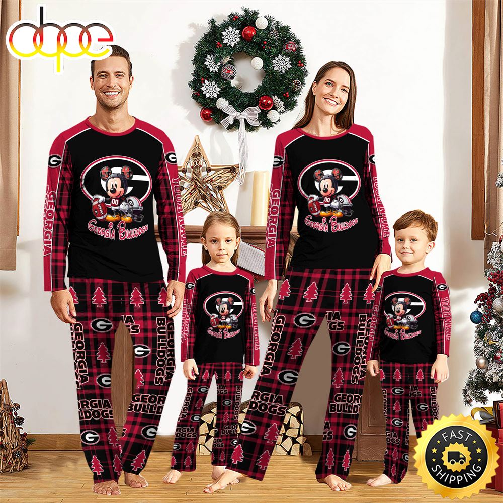 Sportswearmerch Georgia Bulldogs NCAA x Mickey Mouse Personalized Pajamas Family For Fan