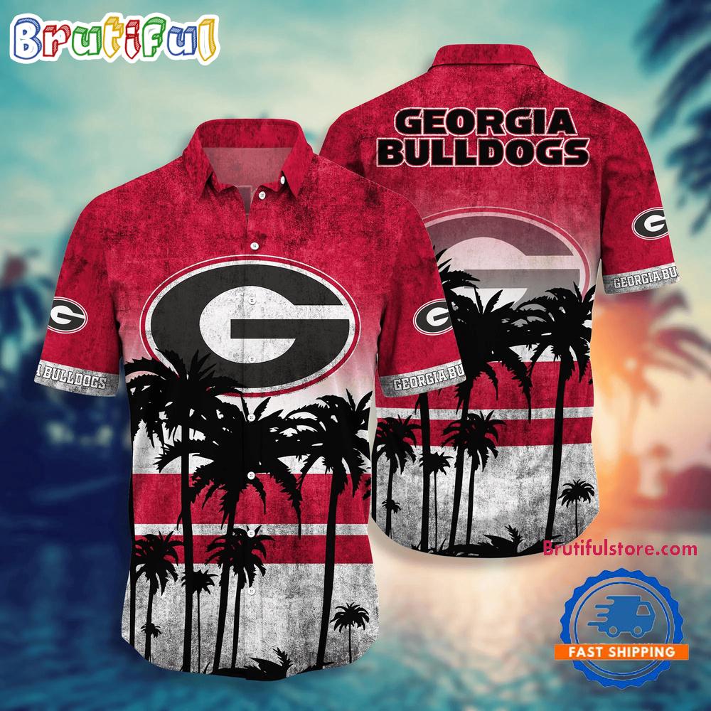 Sportswearmerch Georgia Georgia Bulldogs NCAA Palm Tree Summer Beach Personalized Hawaiian Shirt For Fan