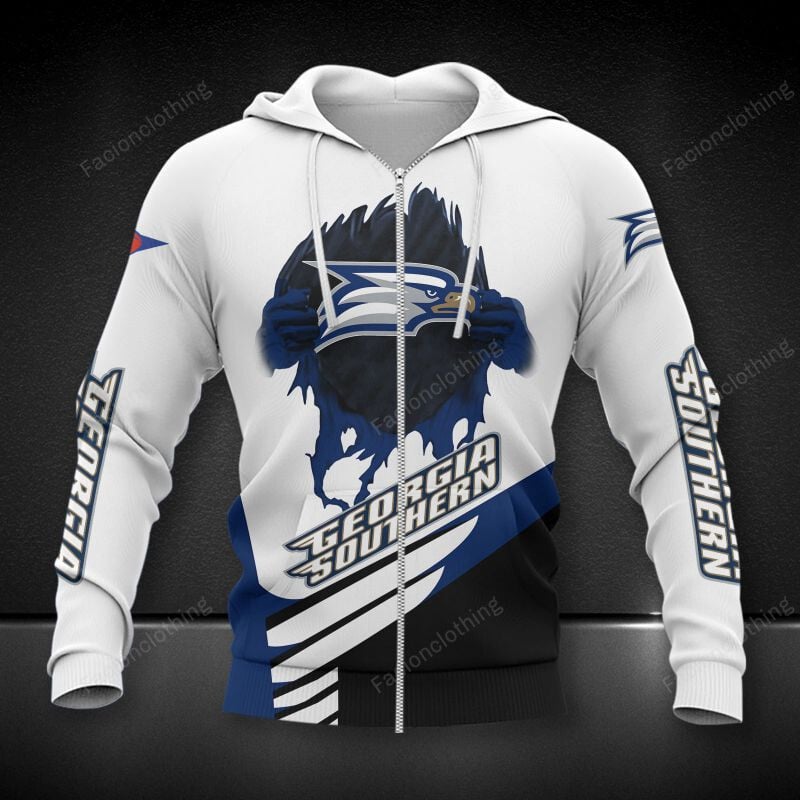 Sportswearmerch Georgia Southern Eagles NCAA Personalized Zip Hoodie For Fan