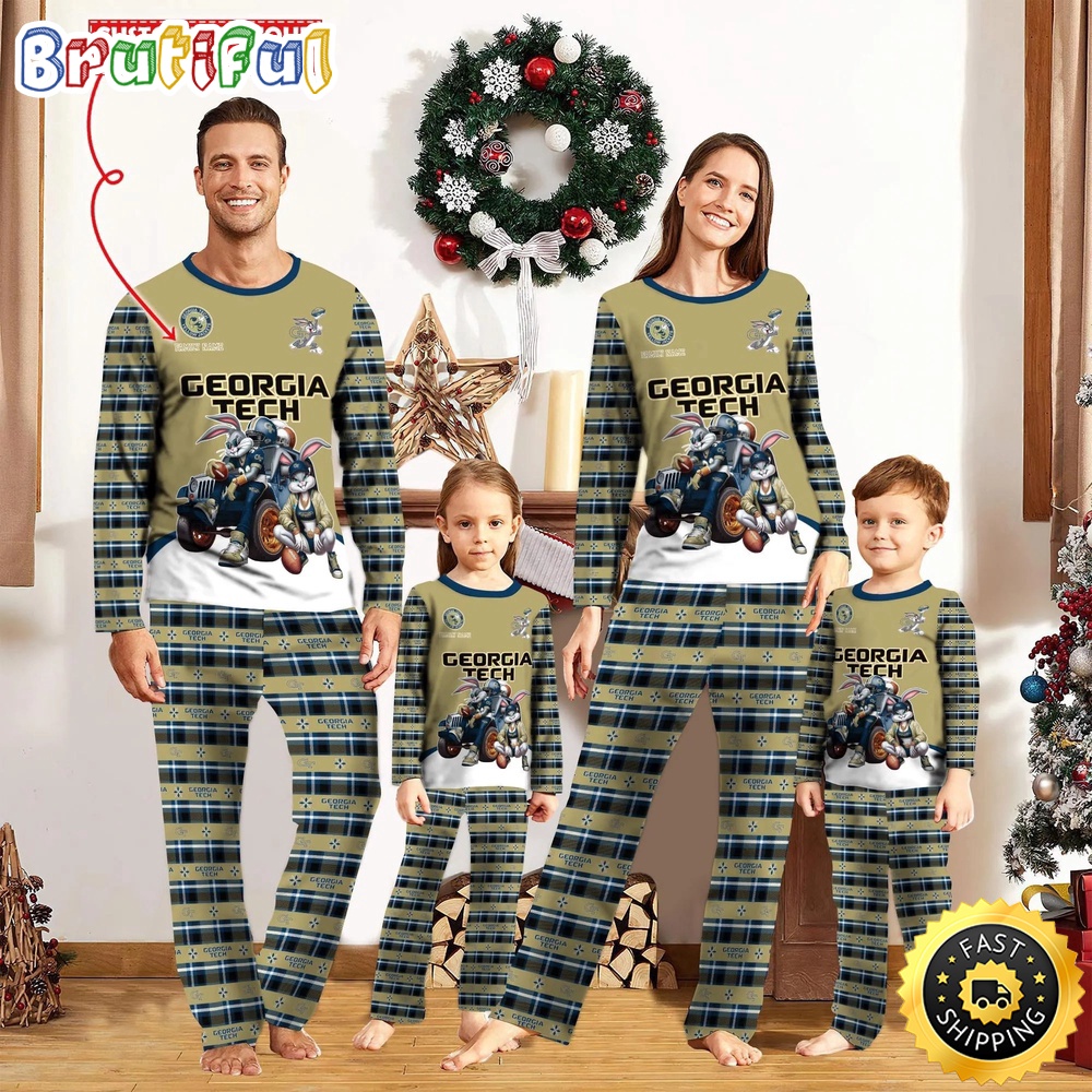 Sportswearmerch Georgia Tech Yellow Jackets NCAA Personalized Pajamas Family For Fan