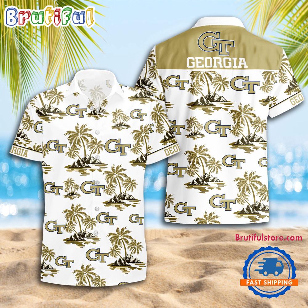 Sportswearmerch Georgia Tech Yellow Jackets NCAA Summer Personalized Hawaiian Shirt For Fan