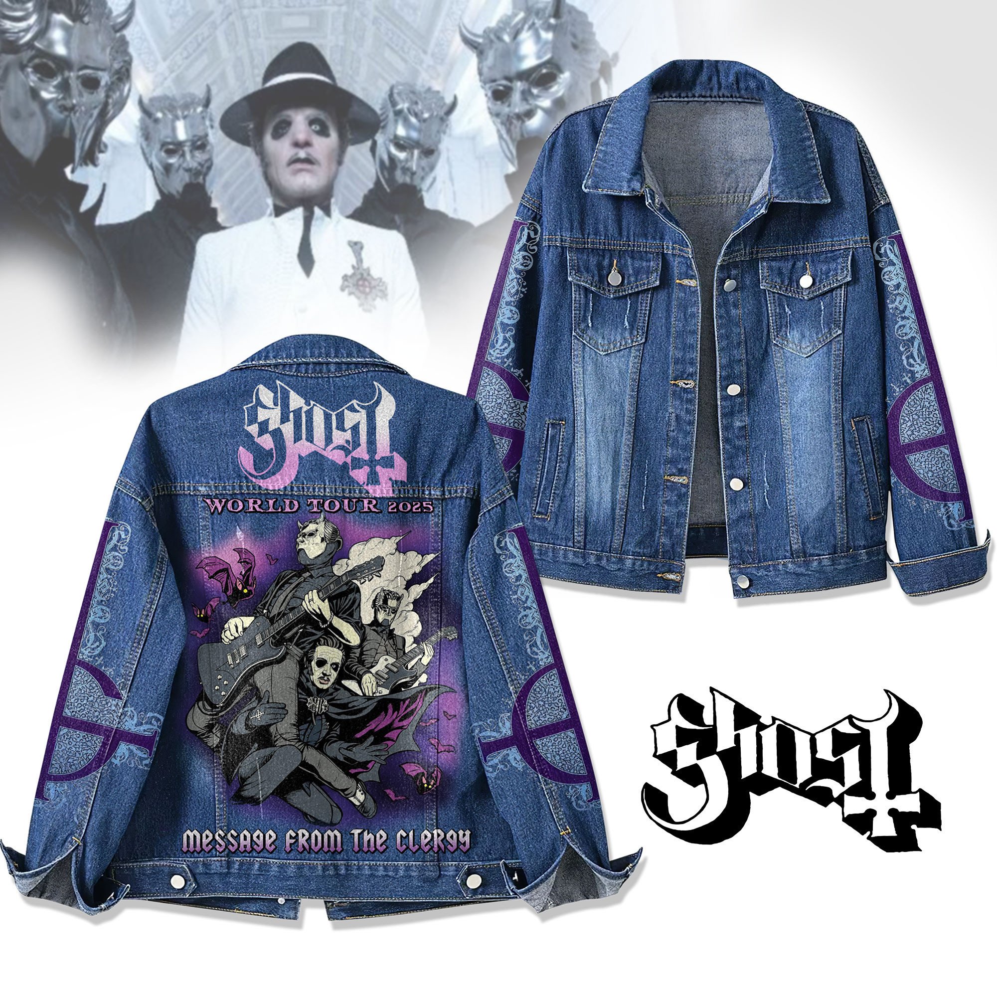 Sportswearmerch Ghost Denim Jacket Gift For Fans