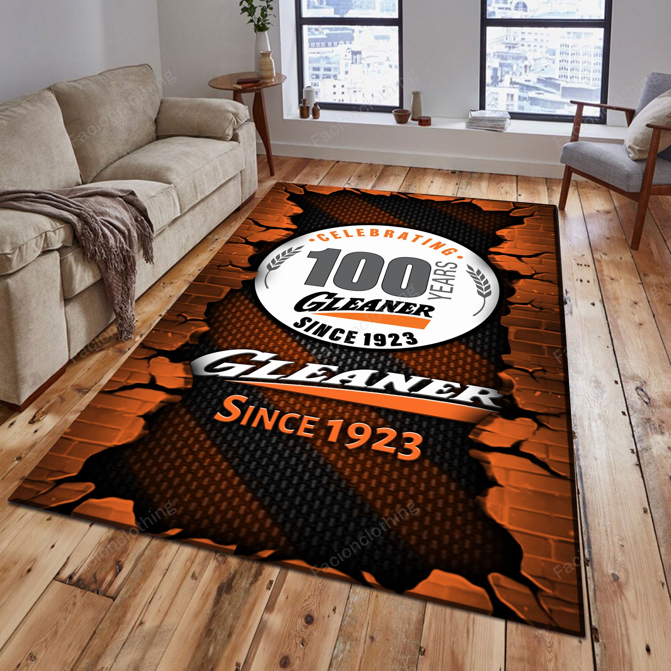 Sportswearmerch Gleaner Tractor Personalized Rug For Fan