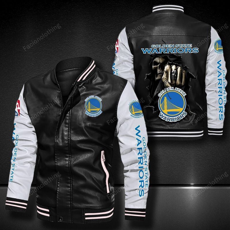 Sportswearmerch Golden State Warriors NBA Personalized Leather Bomber For Fan