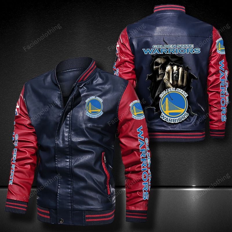 Sportswearmerch Golden State Warriors NBA Personalized Leather Bomber For Fan