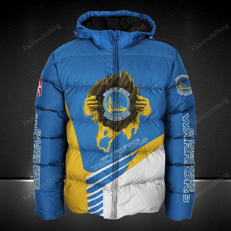 Sportswearmerch Golden State Warriors NBA Personalized Puffer Jacket For Fan