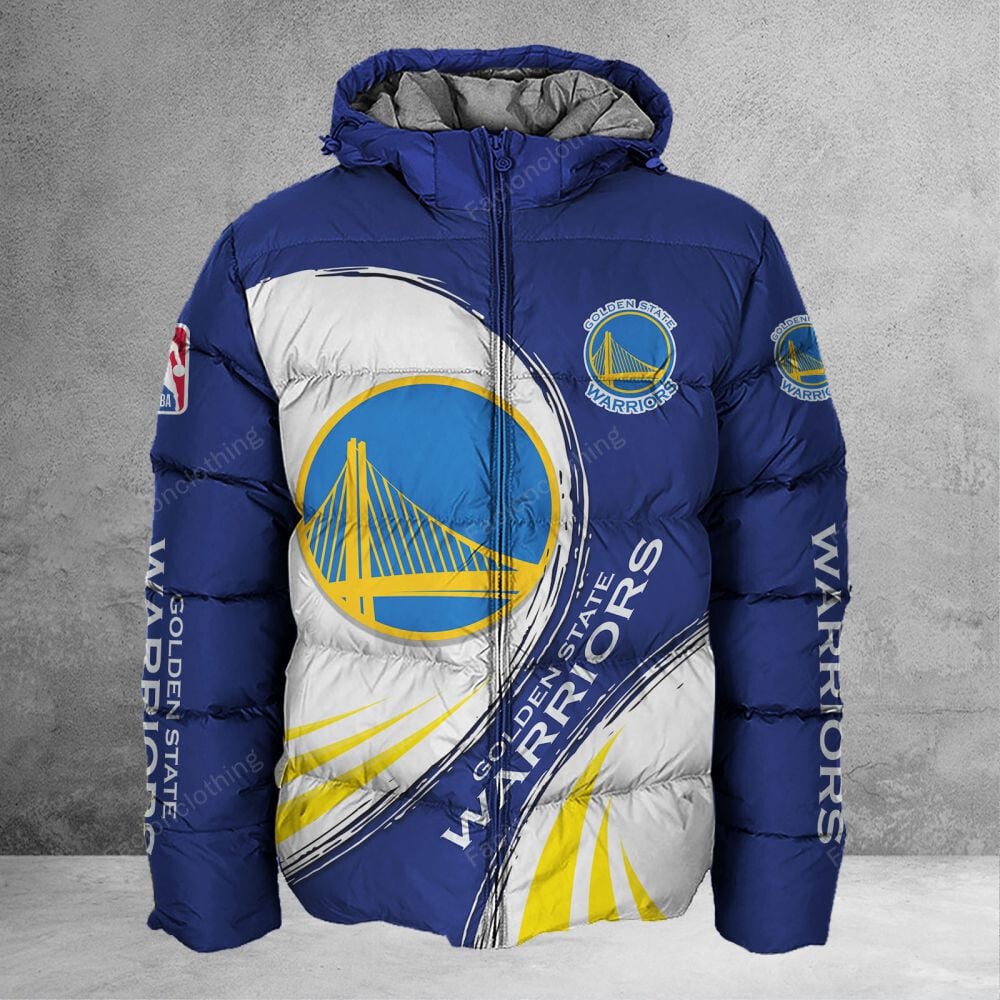 Sportswearmerch Golden State Warriors NBA Personalized Puffer Jacket For Fan
