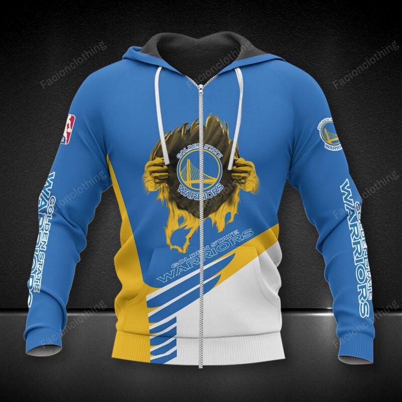 Sportswearmerch Golden State Warriors NBA Personalized Zip Hoodie For Fan