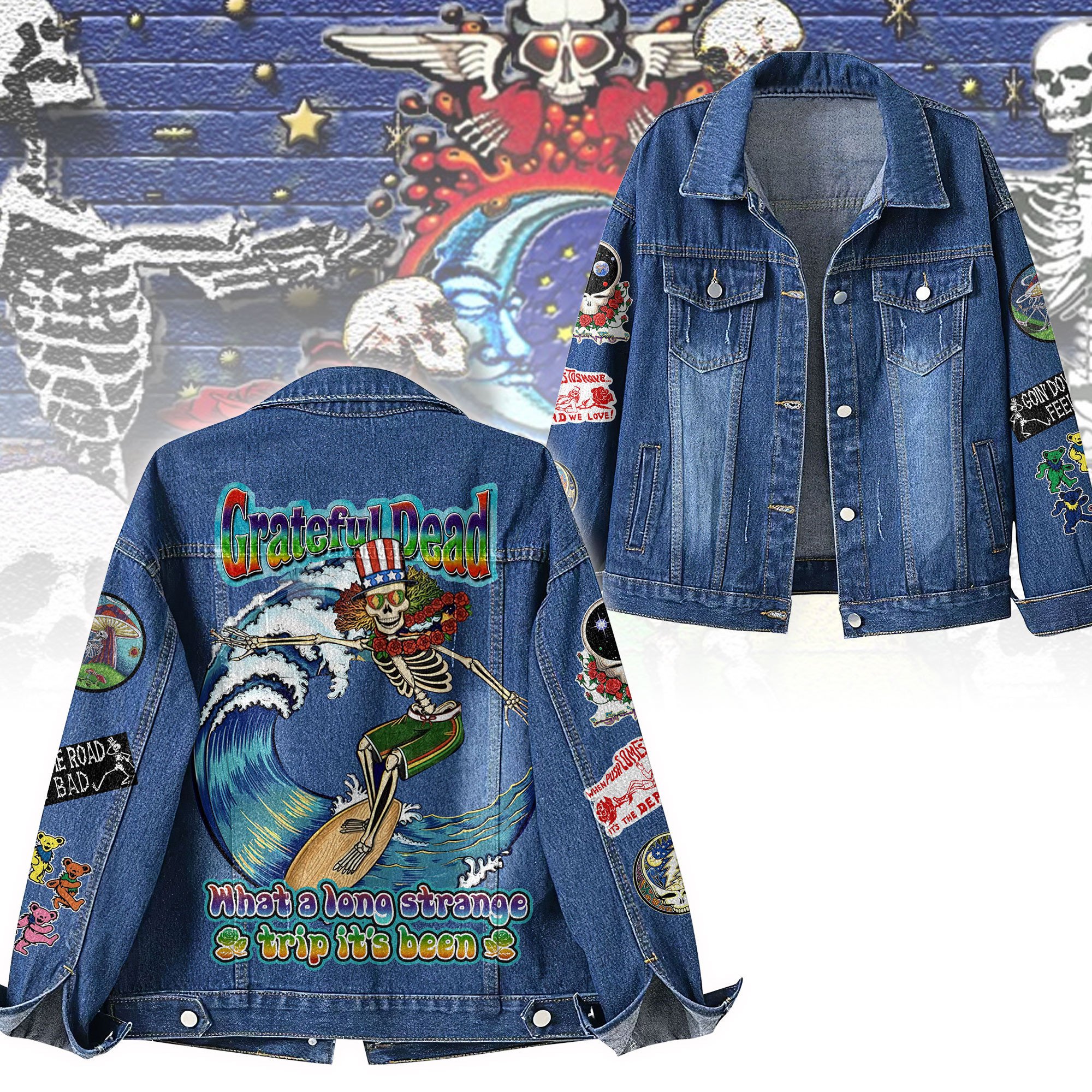 Sportswearmerch Grateful Dead Denim Jacket Gift For Fans