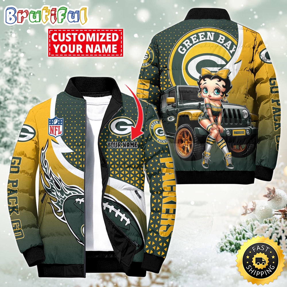 Sportswearmerch Green Bay Packers NFL Betty Boop Puffer Jacket For Fan
