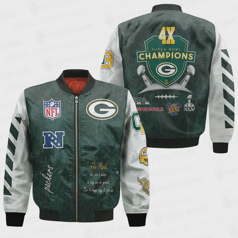 Sportswearmerch Green Bay Packers NFL Bomber Jacket For Fan