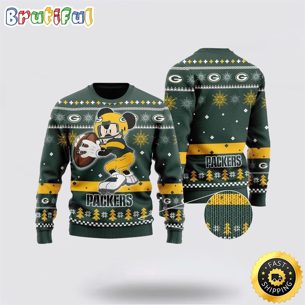 Sportswearmerch Green Bay Packers NFL Christmas Sweater Mickey Mouse For Fan