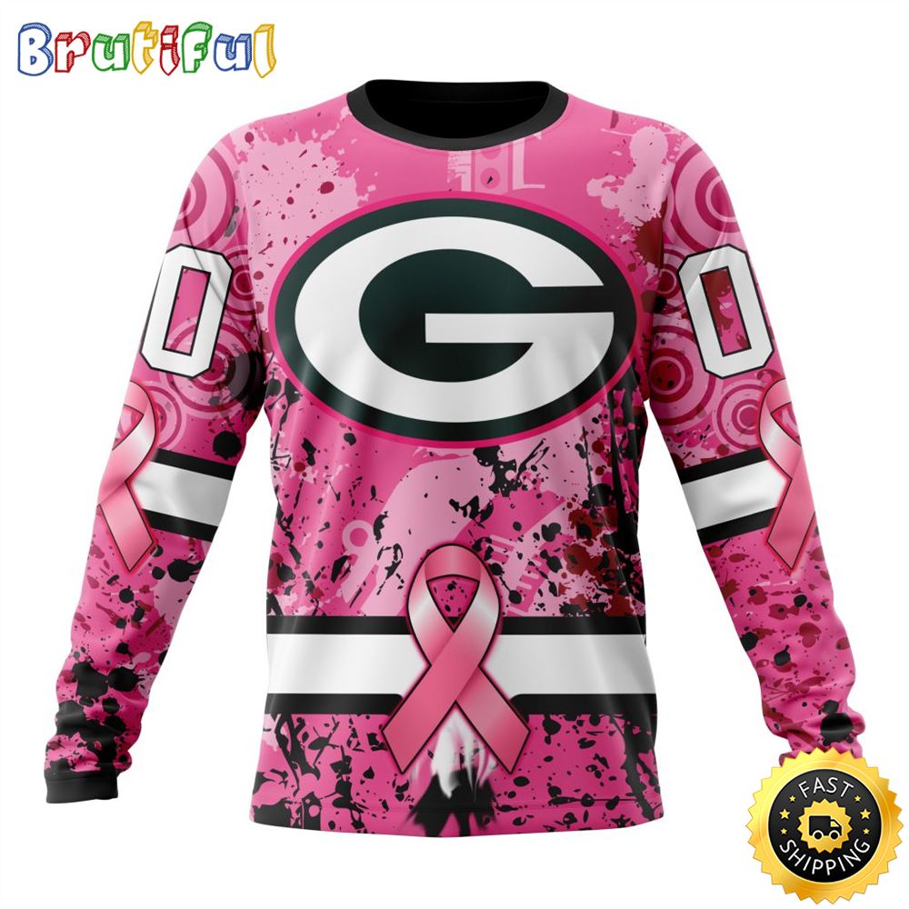 Sportswearmerch Green Bay Packers NFL Crewneck Breast Cancer Personalized Sweater For Fan