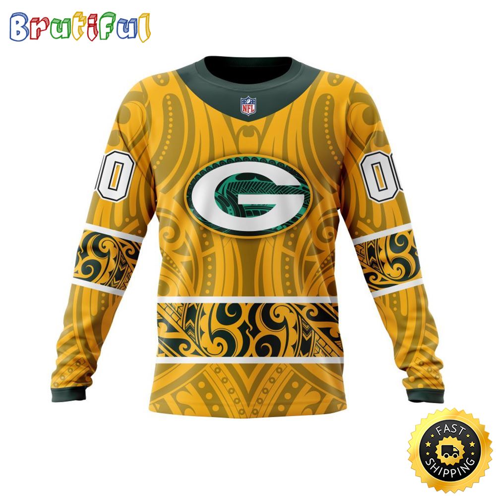 Sportswearmerch Green Bay Packers NFL Crewneck Native With Samoa Culture Personalized Sweater For Fan