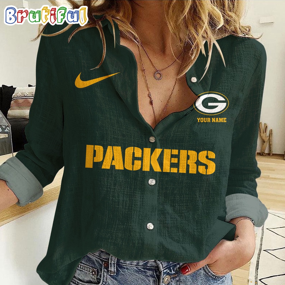 Sportswearmerch Green Bay Packers NFL Custom Women's Casual Shirt For Fan