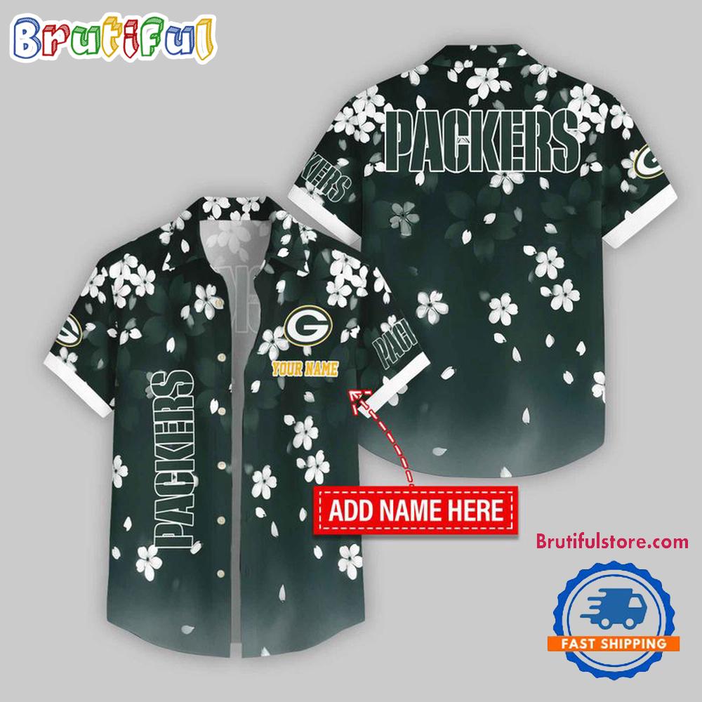 Sportswearmerch Green Bay Packers NFL Five-petaled Flower Pattern Personalized Hawaiian Shirt For Fan